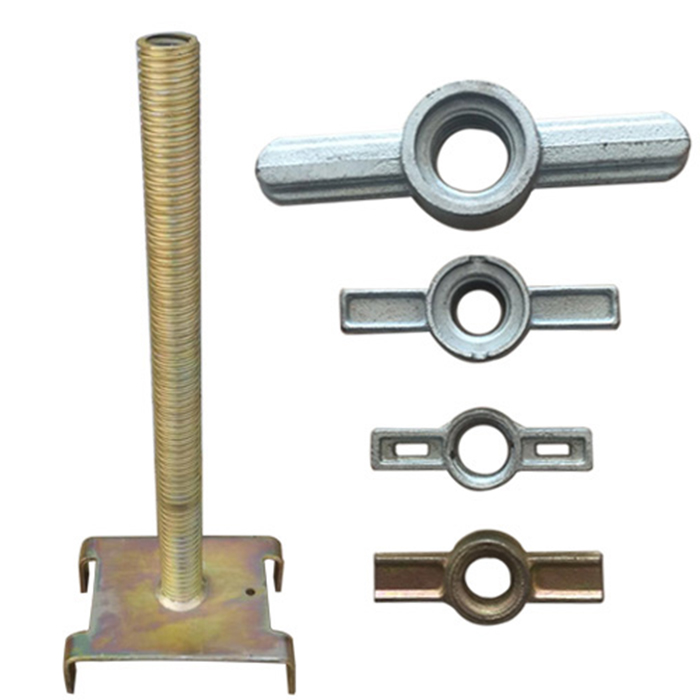 Hollow and Solid Scaffold Screw Jack base swivel U head for Construction
